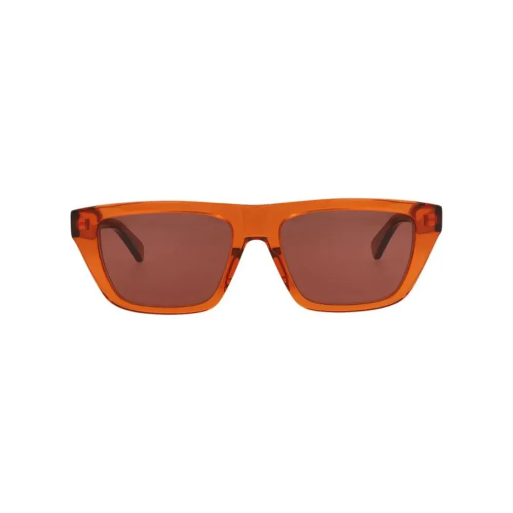Bottega Veneta Square-Frame Recycled Acetate Sunglasses Orange Womens - Picture 1 of 6